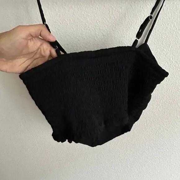 Black Cami Top Sweetheart Neckline Sleeveless Tank‎ Top Casual  Size S - Picture 9 of 9